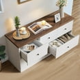 thumbnail image 6 of Wubio   Dresser for Bedroom with 5 Drawers, Wood Chest of Drawers, TV Stand and Storage Organizer, for Living Room Hallway Entryway (White), 6 of 8