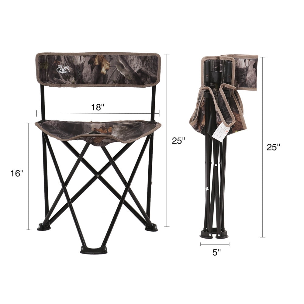 folding tripod chair with back