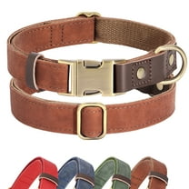 Beirui Soft Padded Leather Dog Collars Heavy Duty Adjustable Quick Release Metal Buckle S-L