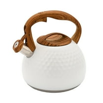 Whistling Kettle Tea Kettle 3L Stainless Steel Kettle Gas Stove Kettle Automatic Whistling Water Kettle for Water Boiling Milk Tea and Coffee Drinking Home Kitchen White