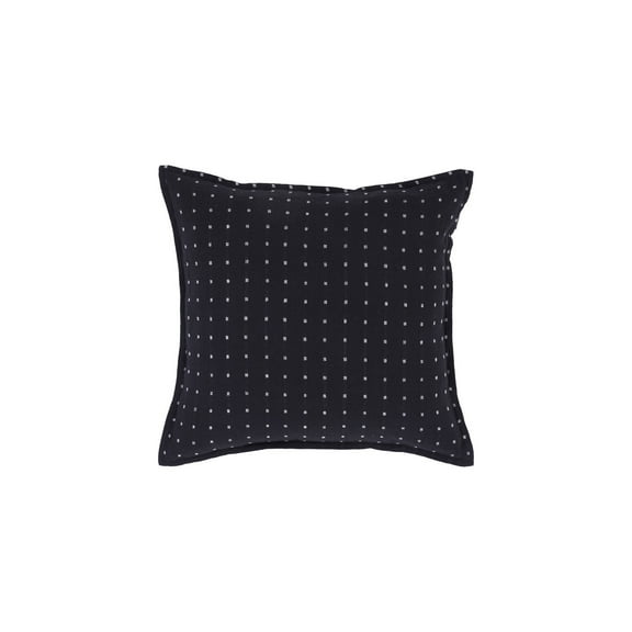 Decorative Throw Pillows 20x20 - Black Linen Pillows with White Dot Accent - Feather Down Insert - Bed Pillows for Sofa Couch