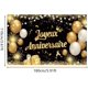 thumbnail image 3 of Fondo de tema de tela decorativa de tela decorativa de banner de fondo de cumpleaños con tema de oro negro JM JM, 3 of 5