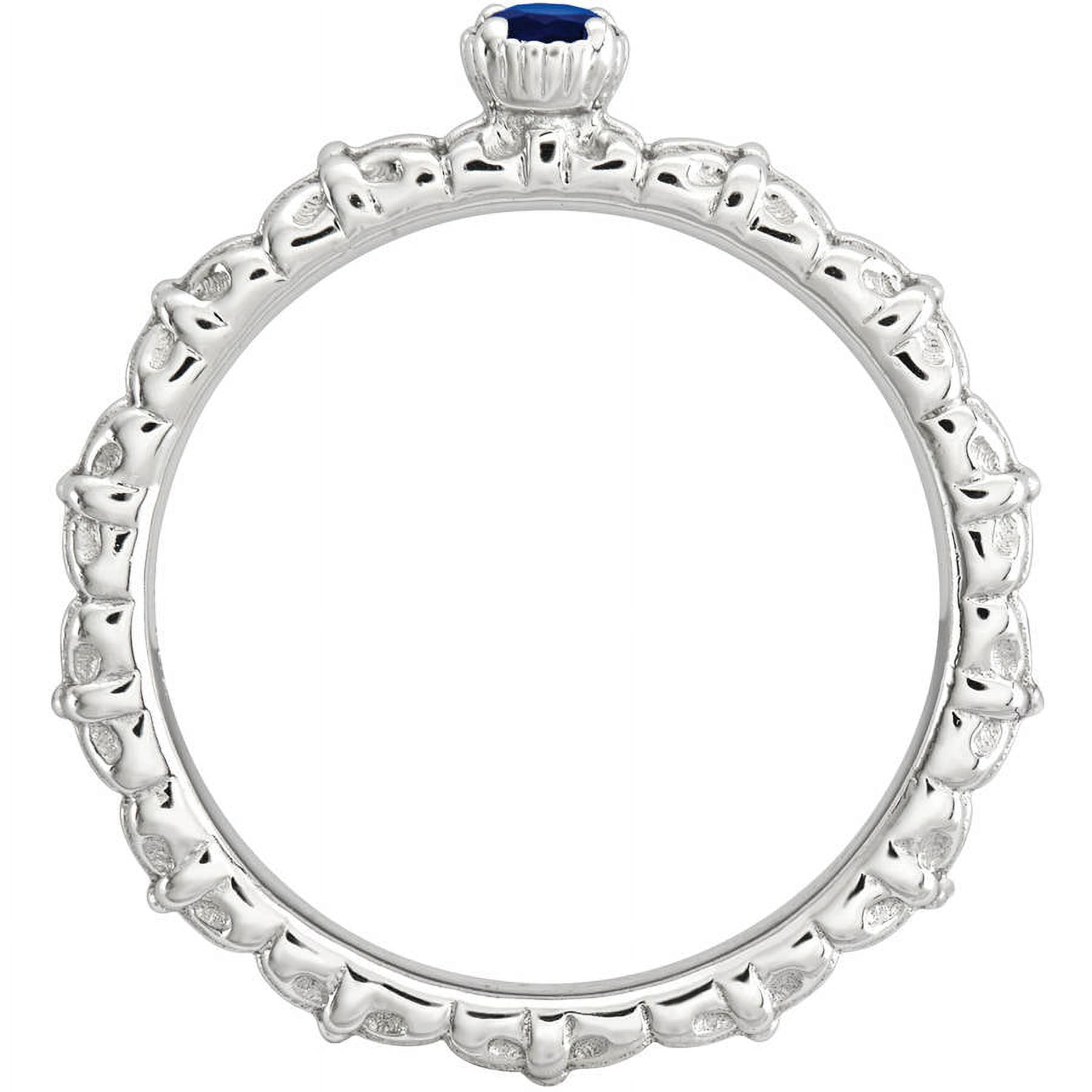 Created Sapphire Sterling Silver Single-Stone Ring