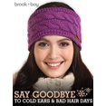 thumbnail image 2 of Diadema calentadora de orejas de invierno para mujer - Cubierta de oreja y diadema con forro polar de punto de cable - Envoltura de cabeza suave, elástica y gruesa Adepaton CJWUS-3677, 2 of 7
