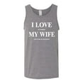 thumbnail image 2 of I Love My Wife Lets Me Go Hunting Hunting Mens Graphic Tank Top, Heather Grey, Small, 2 of 3
