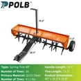 thumbnail image 7 of 48" Tow Behind Lawn Plug Aerator with Universal Hich, Orange Painted Galvanized Steel with Tray and Inflatable Wheels, Pull Behind Aerator for Garden, Farm and Lawn, 7 of 7