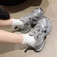 thumbnail image 3 of Platform dad shoes, women's shoes, spring and summer, silver, pink, comfortable, breathable, versatile, lightweight, sports and leisure shoes, 3 of 5