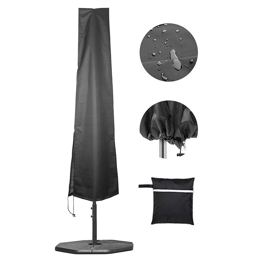 1.9M Heavy Duty Garden Parasol Cover Patio Umbrella Waterproof Black Household 