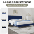 thumbnail image 5 of 4 EVER WINNER King Size Bed Frame, King Size Upholstered Platform Bed Frame with Vertical Channel Tufted Headboard, Blue King Bed Frame, Blue, 5 of 8