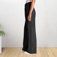 thumbnail image 4 of Pantalones elegantes para mujer sueltos informales línea H bolsillos con cierre de cremallera traje de trabajo de oficina, 4 of 9