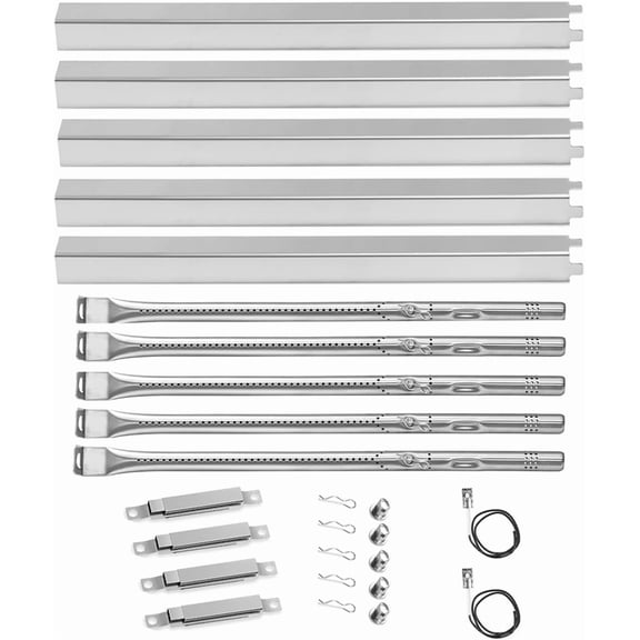 Grill Replacement Parts for Charbroil Performance 5 Burner 463448021 463450022 463451022, 4 Burner 463365021, 463366022 463352521, G325-0002-W1 Heat Plate, G327-2100-W1 Burner, Igniter,Crossover Tube