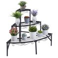 thumbnail image 5 of Wisfor 3 Tier Corner Plant Stand Metal Flower Display Rack for Indoor Outdoor,Sleek Black,23" Height, 5 of 10