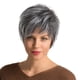 thumbnail image 3 of Moda de fibra blanca de pelo gris y el calor- Longitud corta pelucas sintéticas peluca, 3 of 8