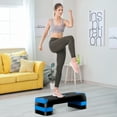 thumbnail image 3 of ZenSports 27" Adjustable Workout Aerobic Stepper PP Non-Slip Exercise Platform Home Gym Cardio Fitness W/4 Risers, Blue, 3 of 9