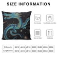 thumbnail image 6 of Nawypu Throw Pillows Covers Cushion Case Vintage Oriental Pattern Blue Dragon Starry Snake Botanical Blouse Bright Comet Design for Fall Couch Home Decor 2pc 24x24in, 6 of 6