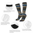 thumbnail image 4 of Women's Knee High Socks Distressed Thin Blue Line Flag Outdoor Casual Tube Socks, 4 of 7