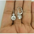 thumbnail image 2 of Wedding Gift Earrings 2Ct Round Cut Diamond Women's Drop/Dangle 14K White Gold Plated Silver Earrings, 2 of 2