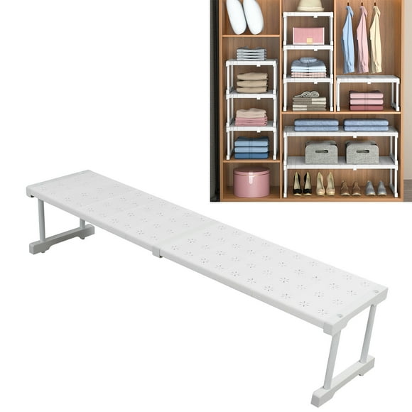 Adjustable Wardrobe Organizer, Expandable Closet Shelf With Sorting Storage For Bedroom Bathroom Office, 9.4x8.7"