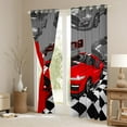 thumbnail image 3 of Erosebridal Race Car Blackout Curtains Race Sports Car Curtains Extreme Sports Curtains & Drapes, Car Sports Racing Plaid Window Curtains, Red, 38''Wx54''L, 3 of 5