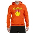 thumbnail image 2 of Wild Bobby, Cute Ribbon Bow Softball Mom Gift, Mother's Day, Unisex Graphic Hoodie Sweatshirt, Orange, Medium, 2 of 3