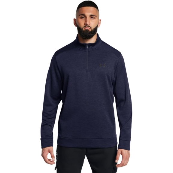 Under Armour 1373359-410 Fleece Twist QZ Long-Sleeve Quarter-Zip Pullover, M, Midnight Navy