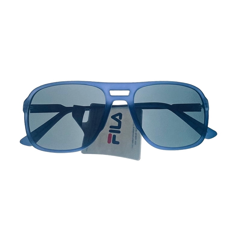 Fila Blue Plastic  Sunglasses Amazon.com: Fila Mens Matte Blue Black Rectangle Plastic  main image 4