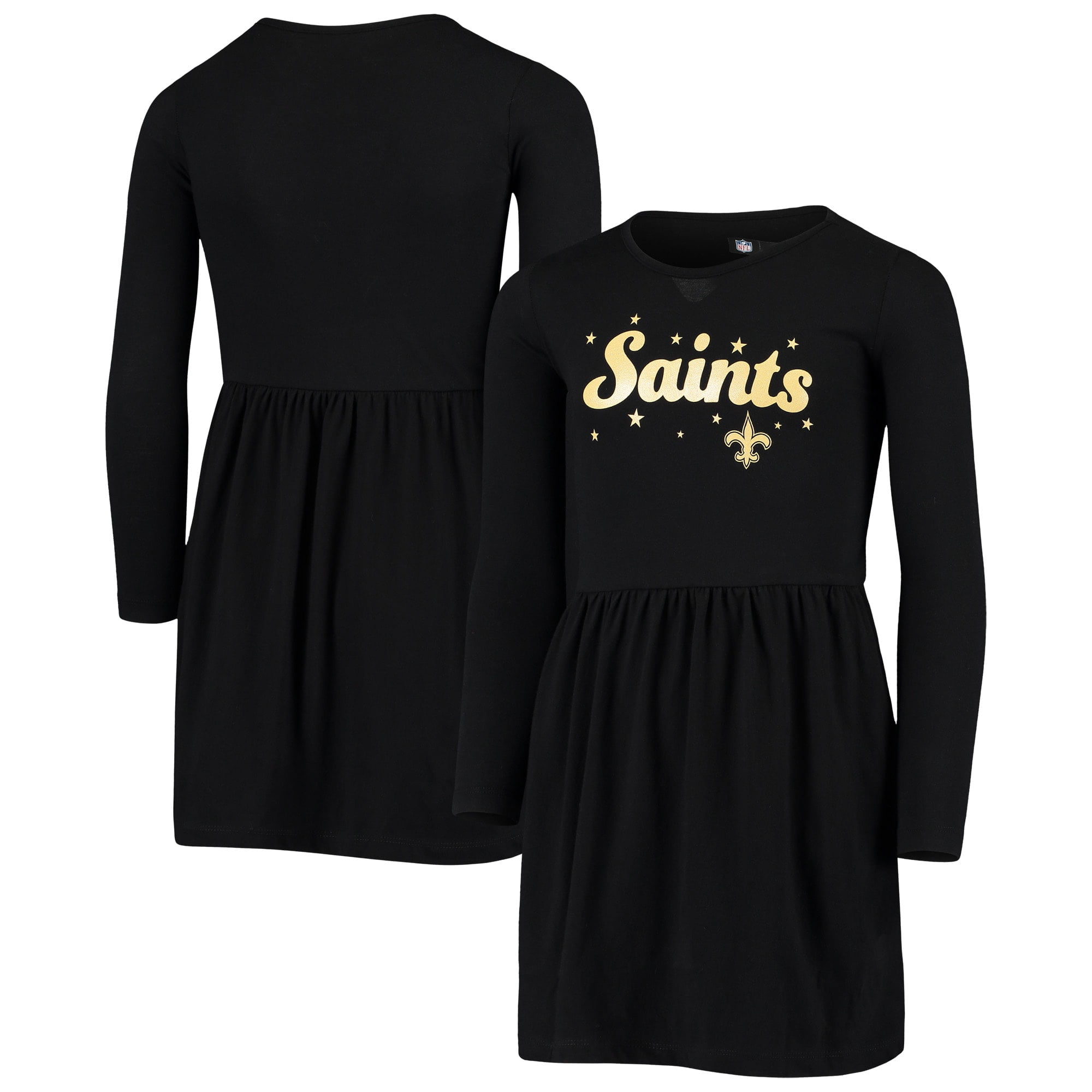 New Orleans Saints New Era Girls Youth Long Sleeve Dress - Black