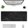 thumbnail image 3 of Gaming Mouse Pad Topographic Map Black Non-Slip Rubber Base Extended Mousepad with Stitched Edges Keyboard Computer Laptop Mat for Gamer Desktop Office Home 31.5 x 11.8 in, 3 of 6