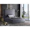 thumbnail image 3 of Meridian Furniture Bliss Solid Wood Tufted Velvet Twin Bed in Gray, 3 of 8