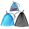 thumbnail image 1 of 2 unids / set bolsa de almacenamiento de red de malla con cordón bolsa de transporte para pelotas de tenis de golf / pong de tenis de / carr Baoblaze Bolso de pelota de golf de malla de malla, 1 of 8