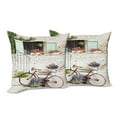 thumbnail image 6 of Ambesonne Rustic Throw Pillow Cover 2 Pack, Bike Flower Countryside, 24", Multicolor, 6 of 6