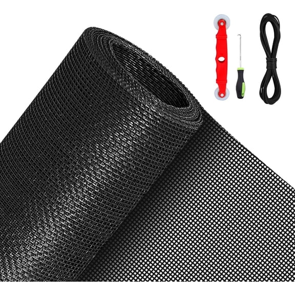 Pet Proof Window Screen Replacement Kit, 39"x118" Durable High Hardness Mesh Screens Repair Kit for Sliding Door,Patio and Windows.(Folded Package)
