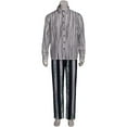 thumbnail image 5 of Tim Burton Style Men's Black & White Striped Horror Musical Suit - Blazer, Pants, Shirt & Tie, 5 of 8