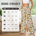 thumbnail image 6 of SCRAWLGOD Sunflower Daisy Print Beige Women Stretchy Wide Leg Pants Soft Elastic High Waisted Lace-Up Casual Palazzo Pants Soft Loose Fit Fashion Trousers with Pockets, L, 6 of 7