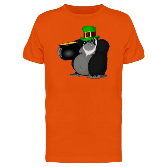Gorilla With Leprechaun Pot Tee Men's -Image by Shutterstock