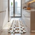 thumbnail image 4 of White Highland Cow Hat Leaf Pattern Kitchen Rug Mat,Kitchen Runner Rugs Non Skid Washable,Decorative Kitchen Floor Mats for Kitchen,Sink,Laundry,17"x47.2", 4 of 7