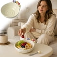 thumbnail image 2 of Lumxatz Large Fruit Serving Platter with 6 Forks, Party Tray for Fruits and Desserts, High Capacity Snack Platter for Family Gatherings, Picnics and Afternoon Parties Beige, 2 of 9