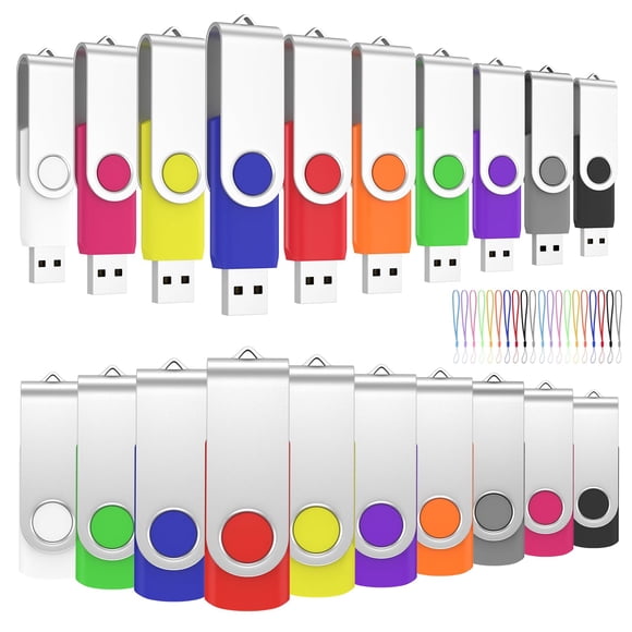 Unidades flash ABLAZE USB 2.0 de 16 GB, paquete de 20 con cordones Mixcolors