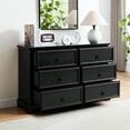 thumbnail image 3 of Modern 6 Dresser - Black Wooden Chest With Ample Clothing Storage Bedroom Spacious Rustic Accent Details, 3 of 7
