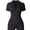 01Black, variant on Women Rompers Short Sleeve V Neck Summer Casual Stretch Overalls Shorts Jumpsuit
