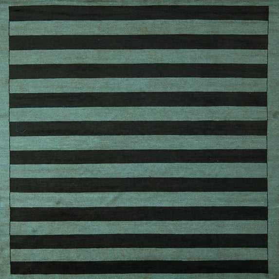 Ahgly Company Indoor Square Abstract Light Blue Modern Area Rugs, 3' Square