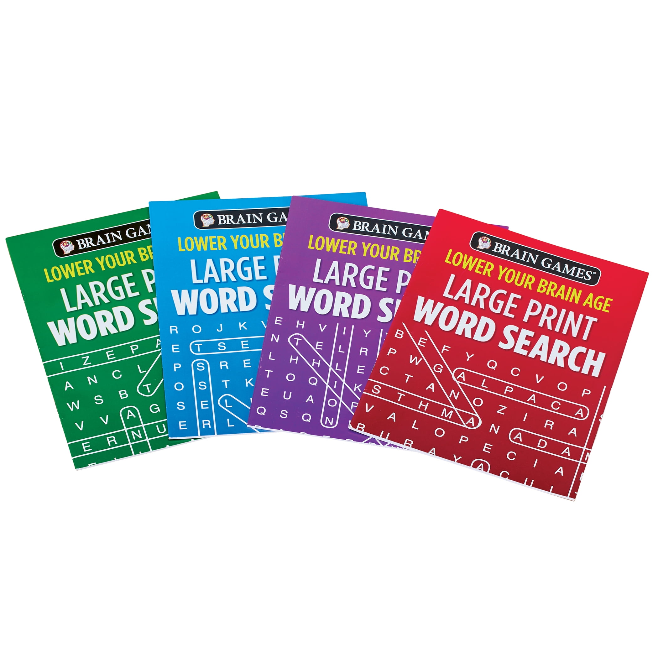 Brain Games Lower Your Brain Age Large Print Word Search Set Of 4 