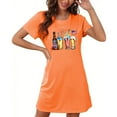thumbnail image 4 of WJHWSX Womens Nightgown,Nightgowns for Women,Easy Care,Soft,Printed,Orange,S(US:4), 4 of 7