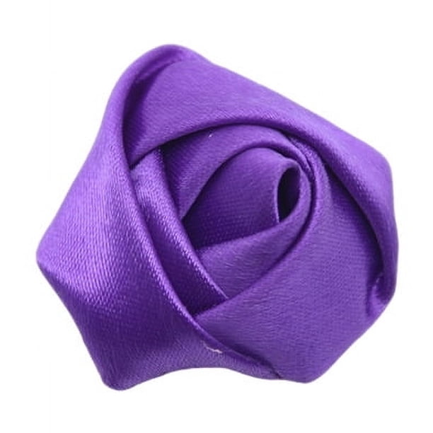 Xiao Hua 20 rosas de cinta de satén, flores de tela hechas a mano para manualidades de costura, apliques, bodas, decoración de ropa, morado oscuro