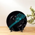 thumbnail image 3 of Lsque Geometry Dash Pattern Ceramic Decorative Plate Decorative Plates with Display Stand Personalized Porcelain Plate Ceramic Ornaments for Wall Hanging Decoration-10in, 3 of 6