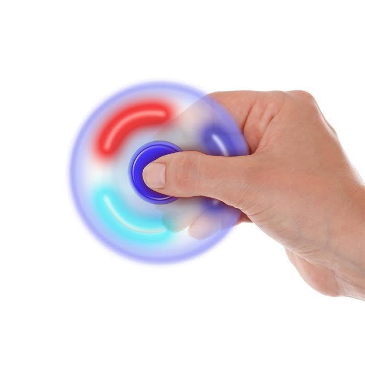 LED Fidget Spinner - Hand Spin Focus Toy, Stress Reliever, ADHD, EDC, Anxiety  Reducer - Blue 