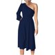 thumbnail image 4 of Moda mujer sexy fuera del hombro color sólido manga larga cintura elástica vestido largo Pompotops  hdfakjf9008, 4 of 8
