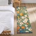 thumbnail image 3 of Yayeee Runner Rug for Bedroom 2'x6' Machine Washable Hallway Non Slip Mat, Orange Floral Garden, 3 of 8