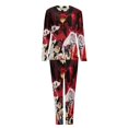 thumbnail image 5 of Halloween Hazbin Hotel Womens Pajama Set Loungewear Cozy Soft House Wear Sets Long Sleeve Round Neck T Shirt Top Bottom Pants Sleepwear, 5 of 9