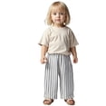 thumbnail image 2 of CAIVO Children Striped Wide Leg Pants For Boys Girls Summer Casual Outdoor Wear Breathable Comfortable Trousers, 2 of 5